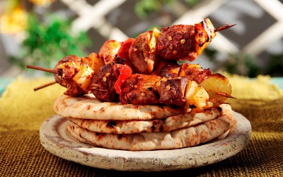 Beef & Lamb Souvlaki Marinated in Tomato Paste
