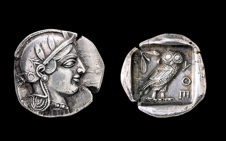 <h5>Silver Athenian tetradrachm, ca. 440-420 BC</h5>