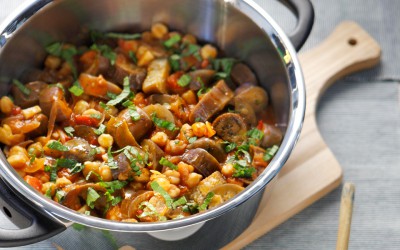 Tsakoniki Eggplant and Chickpea Casserole