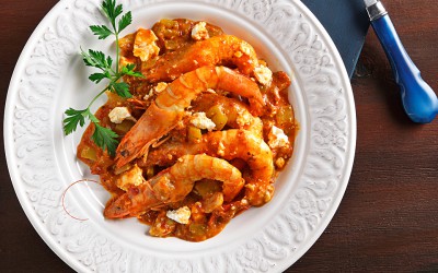 Shrimp “Saganaki”