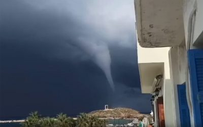 Aeolus Meet Poseidon: Dramatic Waterspouts Seen in Aegean