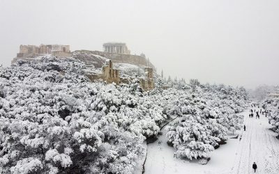 In Pictures: Snow Blankets Athens