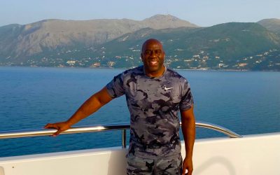 ‘Magic’ Johnson on Vacation in Greece