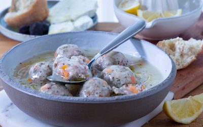 Giouvarlakia: Greek Meatball Soup with Lemon