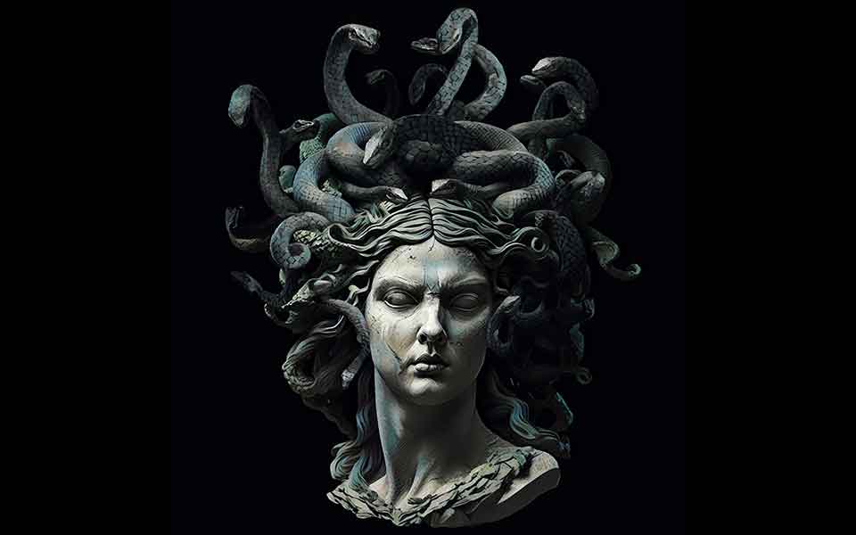 Medusa, in Greek mythology, the most famous of the monster figures known as  Gorgons. She was